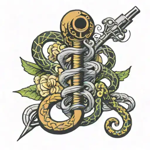 rod of asclepius tattoo design idea