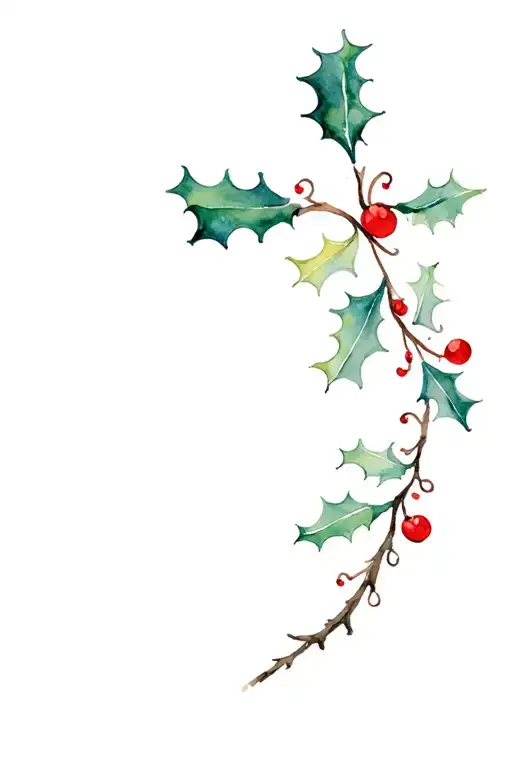 holly berry tree made tattoo design idea