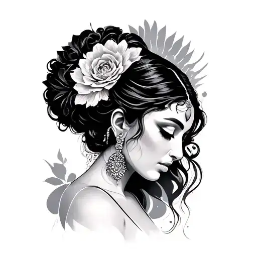 Mestizo woman tattoo design idea