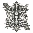 three nail cross tattoo design idea