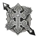 three nail cross tattoo design idea