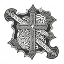 three nail cross tattoo design idea