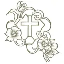 dainty cross tattoo design idea