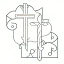 dainty cross tattoo design idea