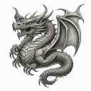 dragon with wings tattoo design idea