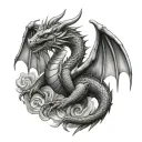 dragon with wings tattoo design idea