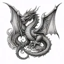 dragon with wings tattoo design idea