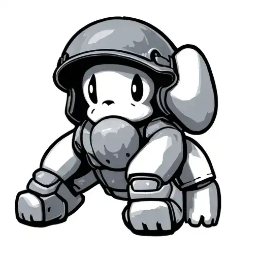 kaws x army helmet tattoo design idea