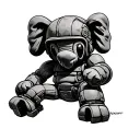 kaws x army helmet tattoo design idea