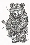 boston bruins bear tattoo design idea
