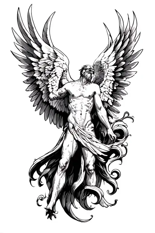 Icarus looking tattoo design idea