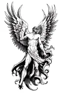 Icarus looking tattoo design idea