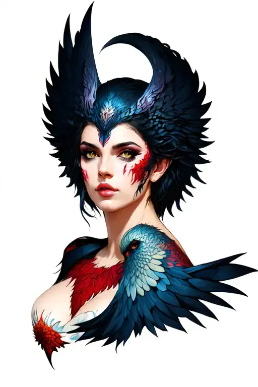 morrigan transforming tattoo design idea