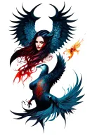 morrigan transforming tattoo design idea
