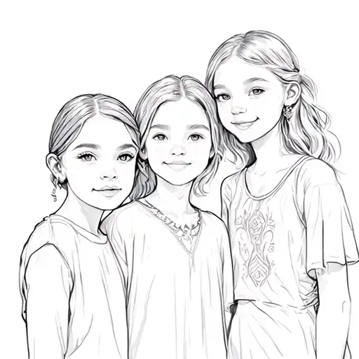 three siblings, older sister, middle brother, and younger sister tattoo design idea