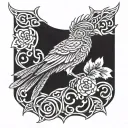 Coverup celtic bird tattoo design idea