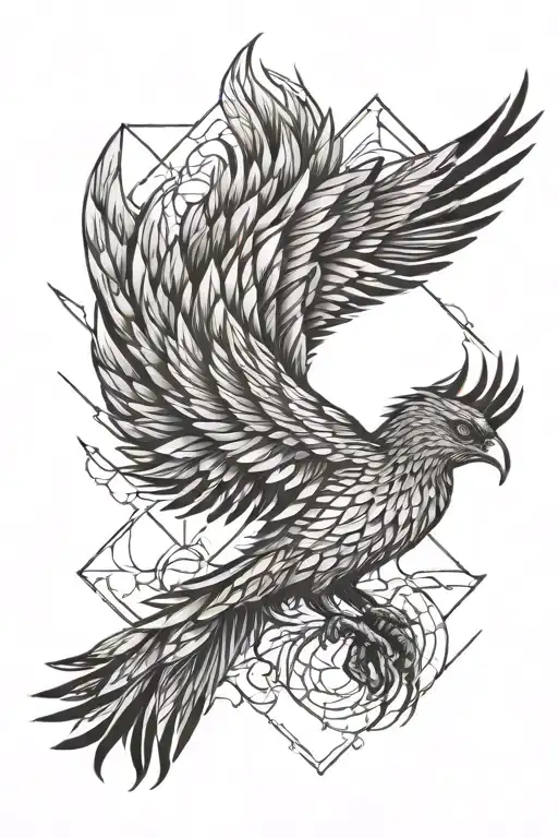 phoenix rising from ashes tattoo design idea