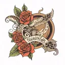 Writing design Nevaeh & Nyhjel tattoo design idea