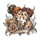 Writing design Nevaeh & Nyhjel tattoo design idea