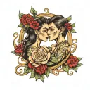 Writing design Nevaeh & Nyhjel tattoo design idea