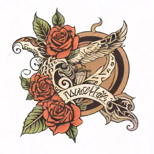 Writing design Nevaeh & Nyhjel tattoo design idea