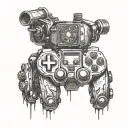 fallout power armor game controller tattoo design idea