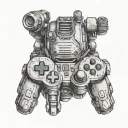 fallout power armor game controller tattoo design idea