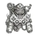 fallout power armor game controller tattoo design idea