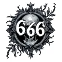 666 number tattoo design idea