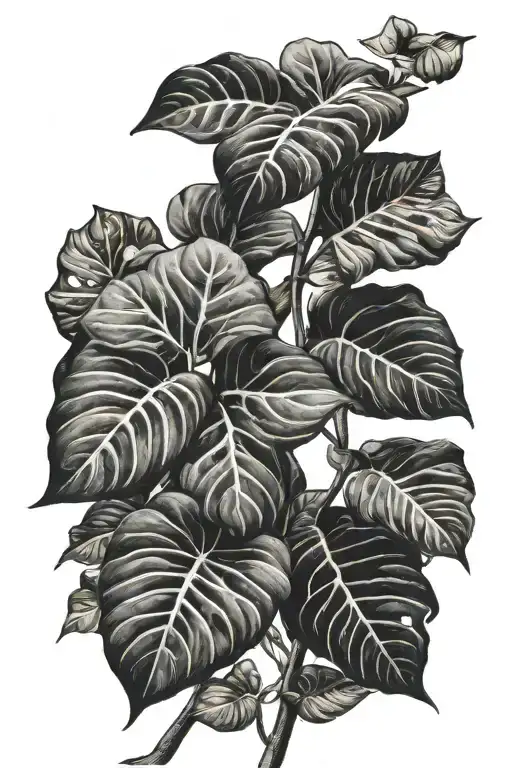 philodendron vine tattoo design idea