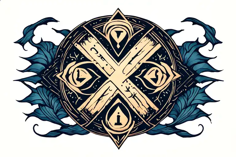 norse rune for freya tattoo design idea