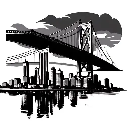 Columbus Skyline and bridge leading tattoo design idea