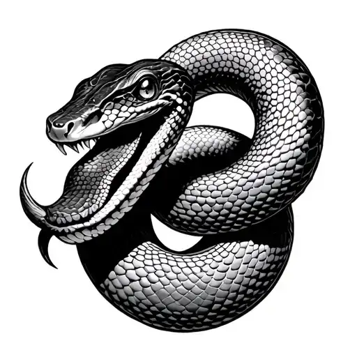 snake eating its own tail tattoo design idea