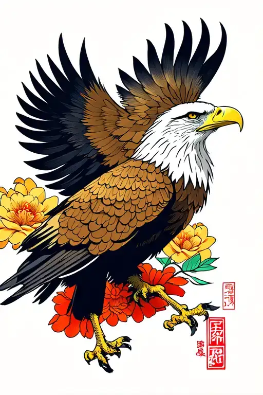 Eagle Japanese tattoo design idea