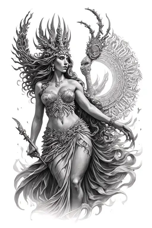 goddess nemesis goddess of revenge tattoo design idea