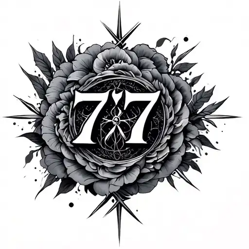 777 Roman Numerals tattoo design idea
