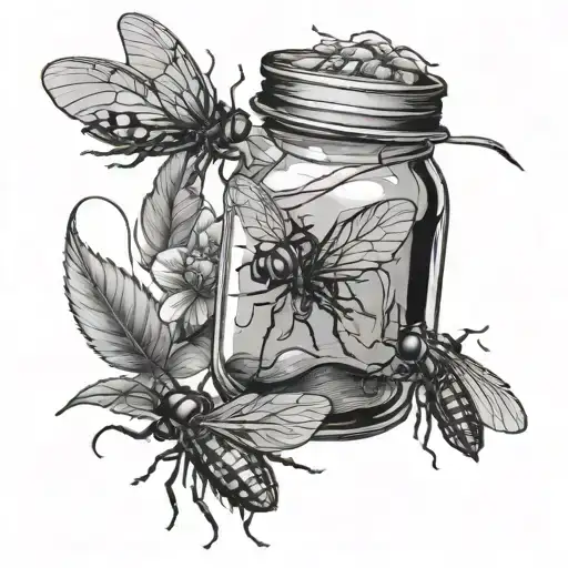 jar of flies  tattoo design idea