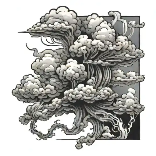 Filler Clouds and Smoke tattoo design idea