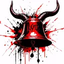 Ac/Dc devil horns and bell tattoo design idea
