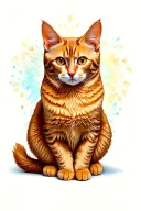 ginger cat sitting tattoo design idea