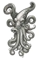 A squid with a cool font saying El calamar tattoo design idea