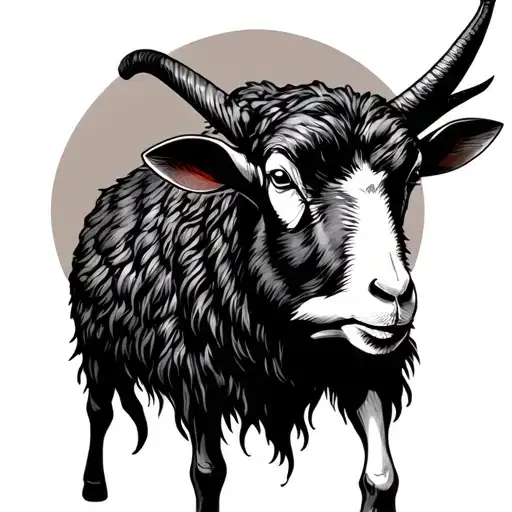 Can you make me a full back tattoo with a black sheep ! The style has to be a half terminator style,half strict black sh tattoo design idea