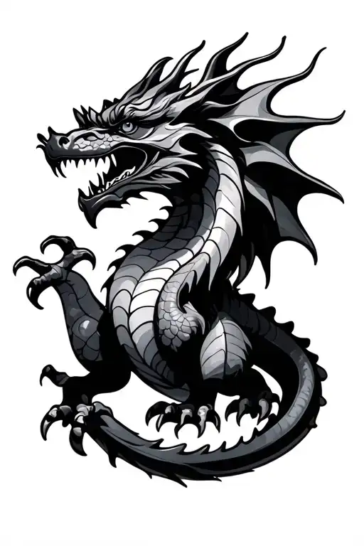welsh dragon tattoo design idea
