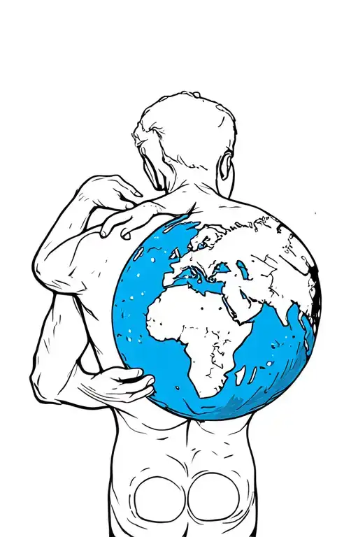 atlas holding the world on his back tattoo design idea