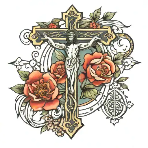 lebanon / family / balance / jesus cross tattoo design idea