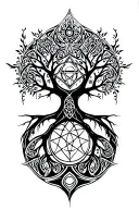 tree of life, pentagram, celtic  tattoo design idea