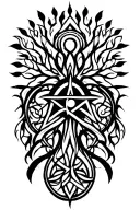 tree of life, pentagram, celtic  tattoo design idea