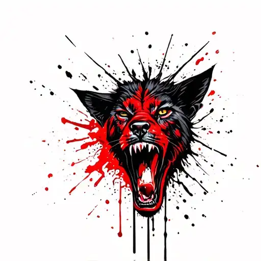 evil vs good animal tattoo design idea