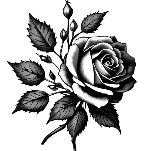 Holly, Sweet pea, Narcissus, Daffodil, Rose and Carnation tattoo design idea