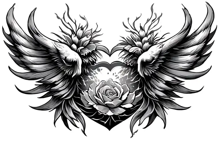 chest piece new beginnings life love strength courage tattoo design idea